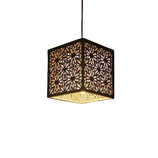 Modern Floral Ceiling Lamp Black Golden Glow
