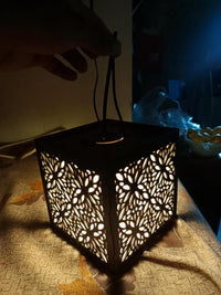 Modern Floral Ceiling Lamp Black Golden Glow