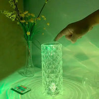 16 Colors Rose Touch Crystal Desk Lamp